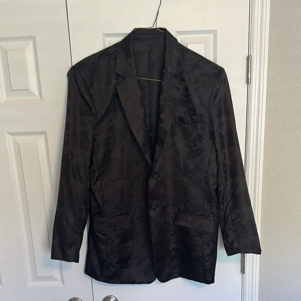 Men's Black Camouflage Suit - Custom Made - fits 44L 38x36